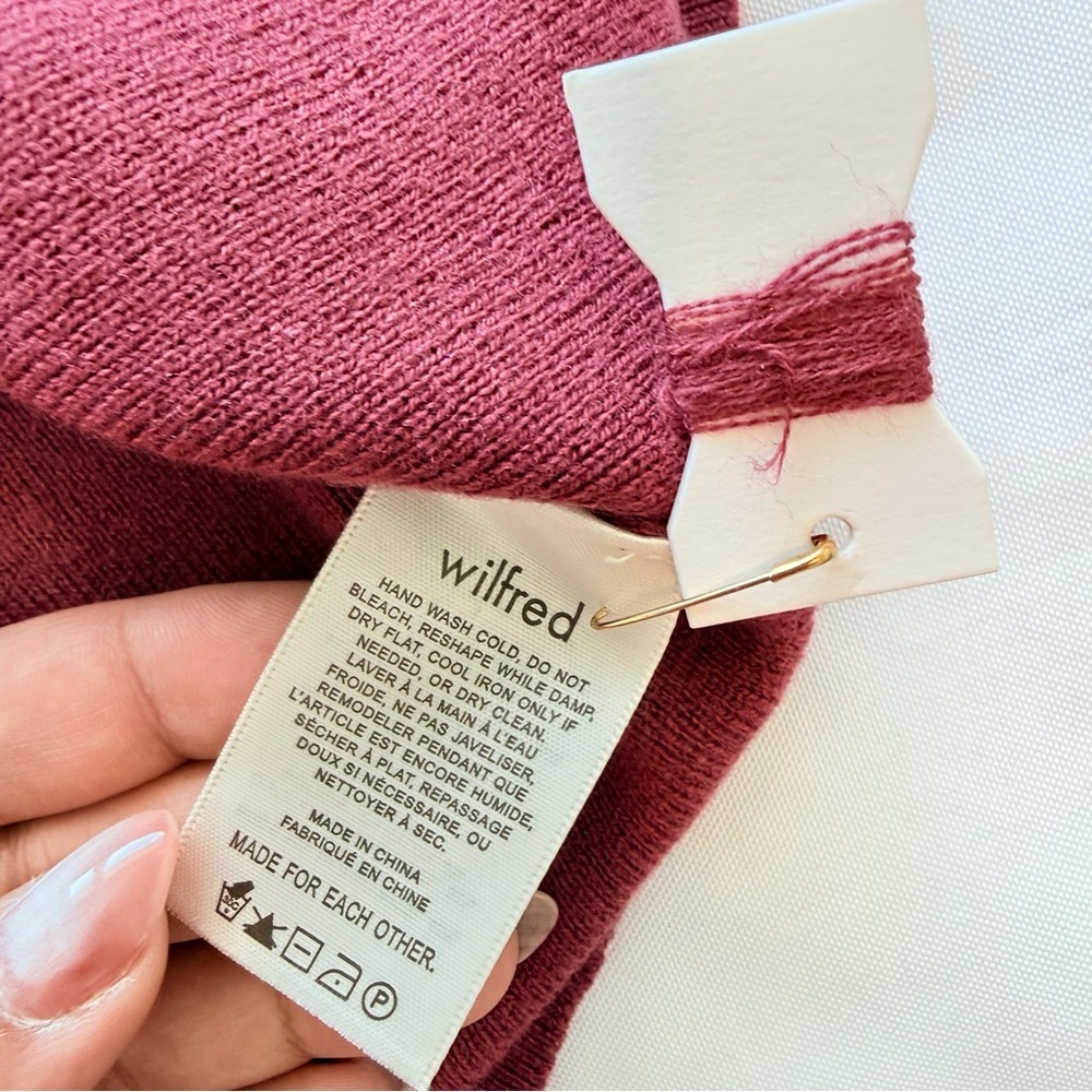 Aritzia Wilfred Rebecca Burgundy Turtleneck Mini Dress size Small BNWT - Picture 8 of 9